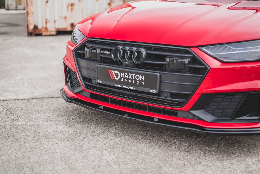 Audi A7 C8 & S7 C8 Front Splitter V.2 - Maxton Design Gloss Black