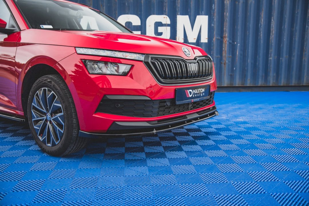 Skoda Kamiq (2019-) front splitter V2 - ABS plastic, TÜV MATERIALGUTACHTEN certified