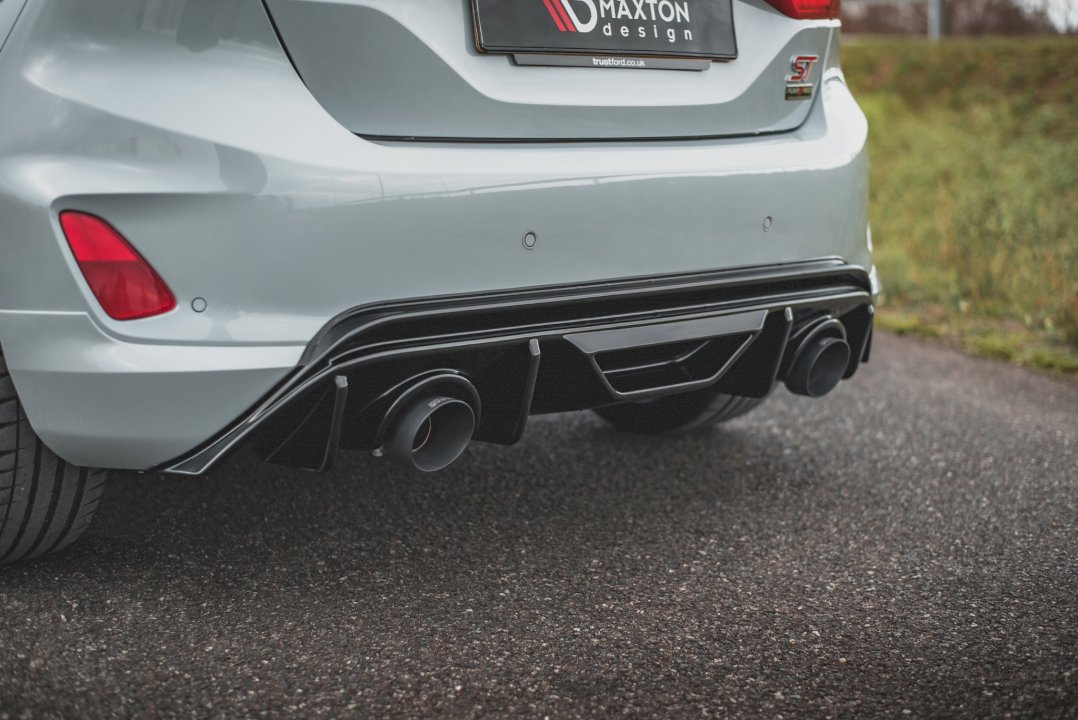 Ford Fiesta Mk8 Mk8.5 ST ST Line Rear Diffuser V3 Maxton Design Gloss Black