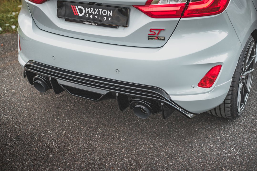Ford Fiesta Mk8 Mk8.5 ST ST Line Rear Diffuser V3 Maxton Design Gloss Black