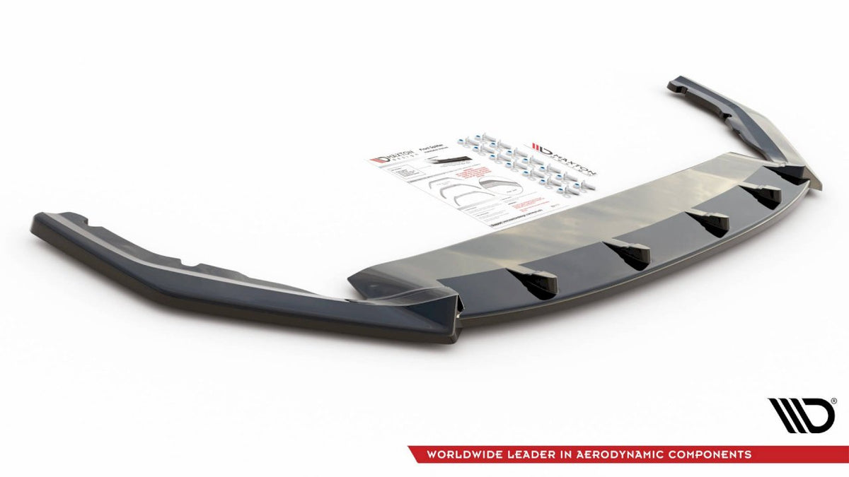 Skoda Octavia RS Mk4 (2020-2024) Maxton Design Front Splitter V1, Gloss Black