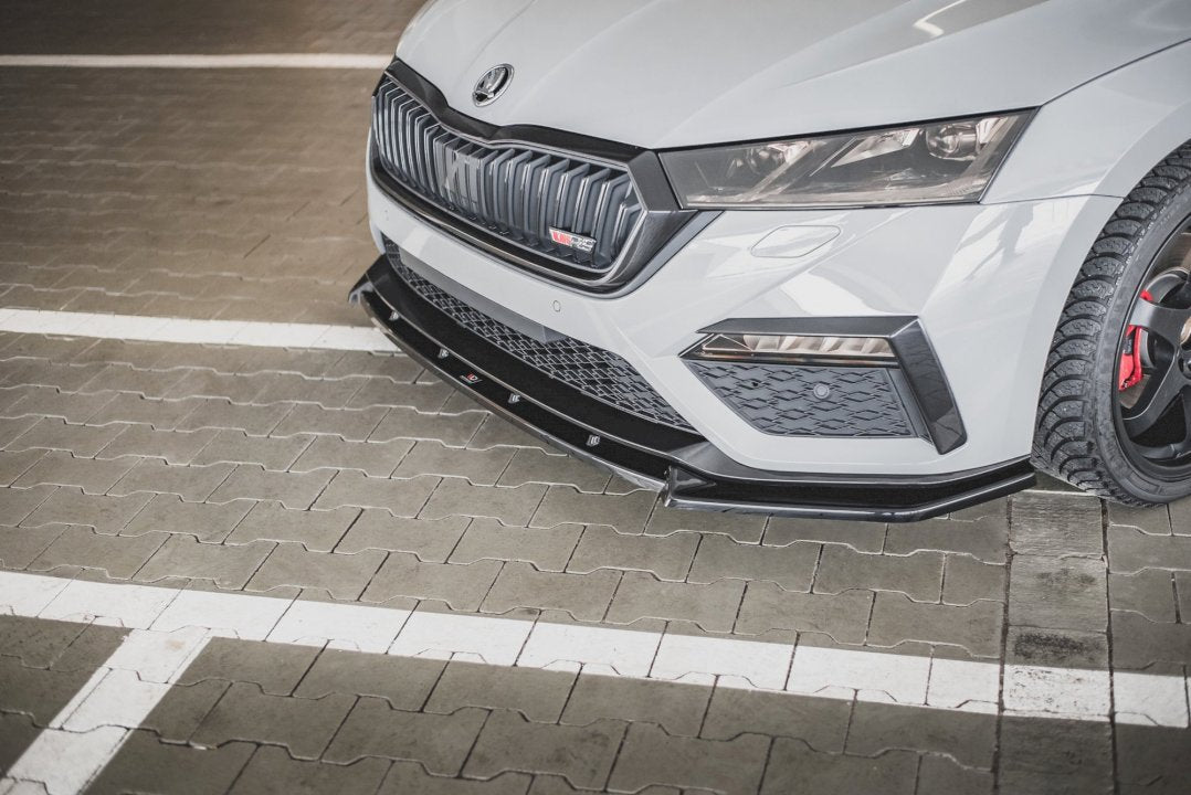 Skoda Octavia RS Mk4 (2020-2024) Maxton Design Front Splitter V1, Gloss Black