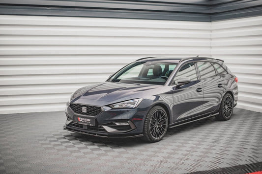 SEAT Leon FR Mk4 (2020-) Maxton Design Front Splitter V1 Gloss Black