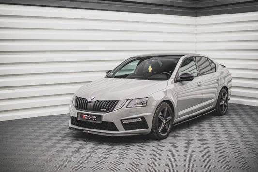 Skoda Octavia RS MK3 Facelift (2016-2019) front splitter - Maxton Design ABS V.1