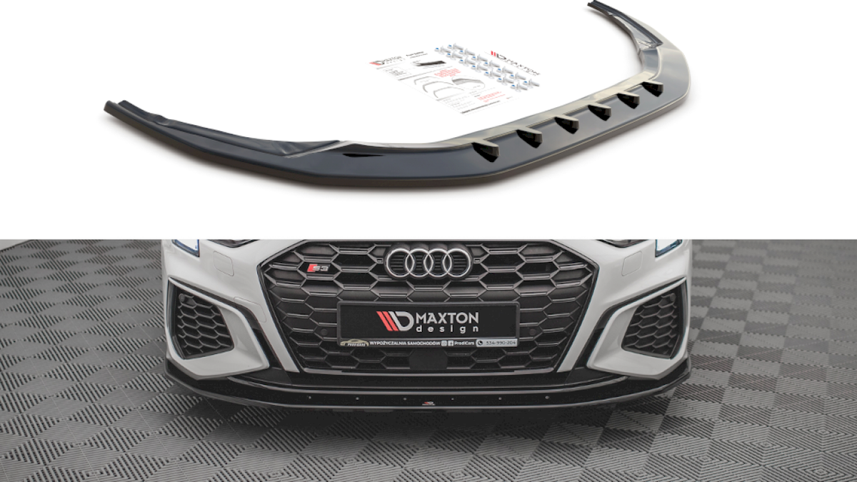 Audi S3 8Y & A3 S-Line 8Y front splitter V.1 gloss black