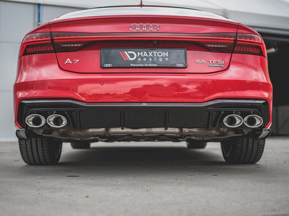 Audi A7 C8 S-Line 2017-2024 rear valance + exhaust ends, Maxton Design