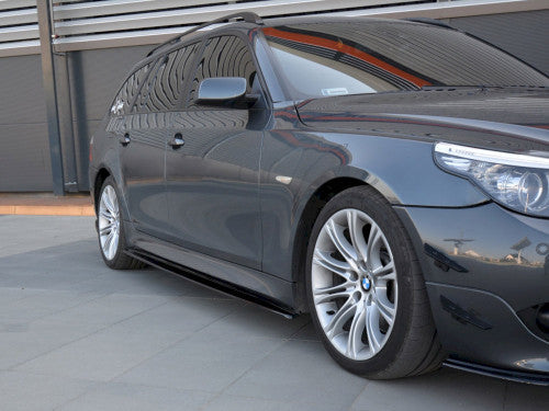BMW 5 Series E60 E61 M-Pack Side Skirt Diffusers - Maxton Design Gloss Black