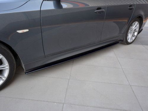 BMW 5 Series E60 E61 M-Pack Side Skirt Diffusers - Maxton Design Gloss Black