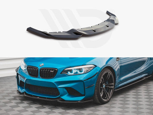 BMW M2 F87 Front Splitter V.3 Gloss Black - Maxton Design