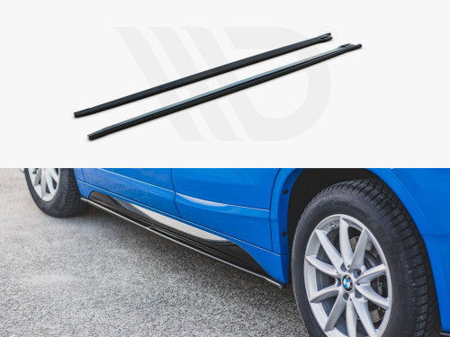 BMW X2 F39 M Sport side skirt diffusers, gloss black, Maxton Design