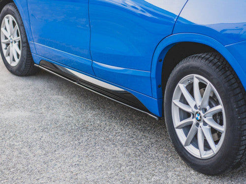 BMW X2 F39 M Sport side skirt diffusers, gloss black, Maxton Design