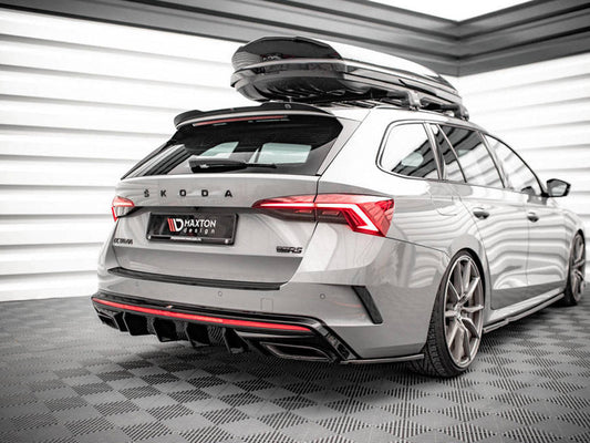 Skoda Octavia RS Mk4 (2020-) Rear Side Splitters V.3, Maxton Design ABS Gloss Black