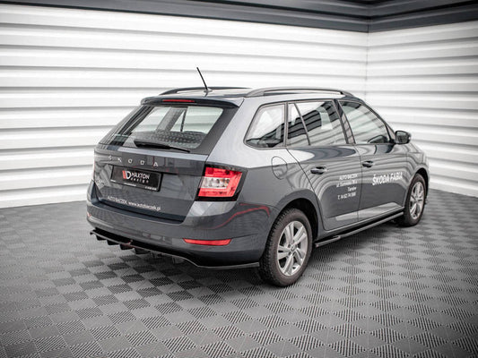 Skoda Fabia Estate Mk3 Facelift (2019-) Maxton Design Central Rear Splitter ABS Gloss Black