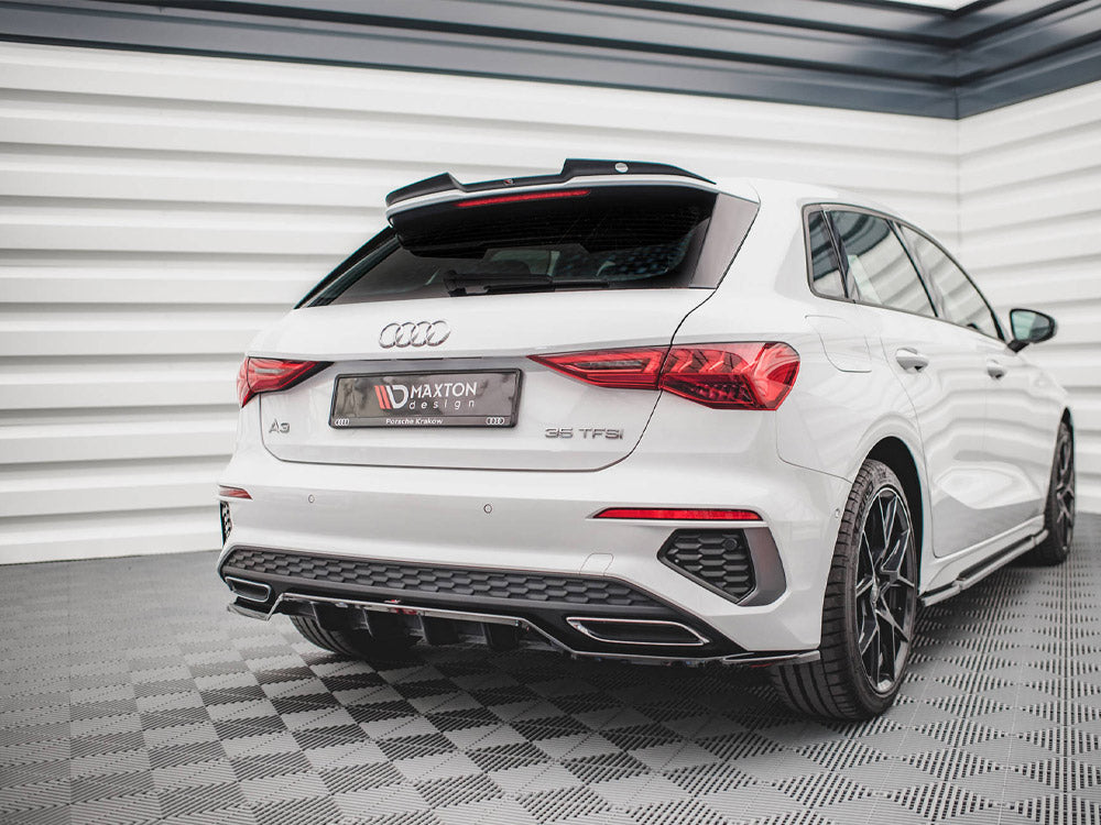 Audi A3 Sportback 8Y (2020-2024) rear splitter vertical bars, Maxton Design