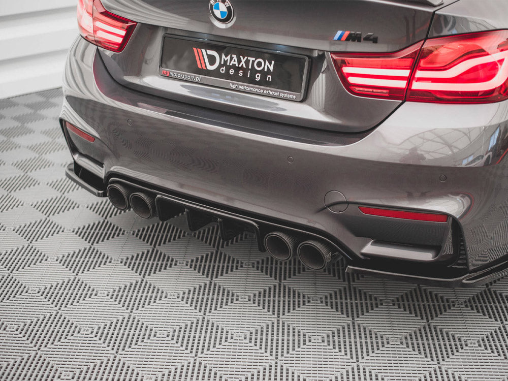 BMW M4 F82 rear valance diffuser by Maxton Design, ABS plastic