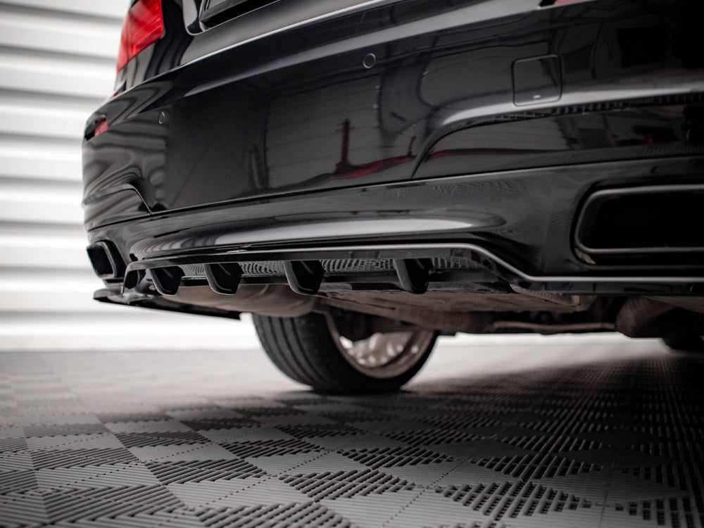 BMW F01 M-Pack rear splitter vertical bars, Maxton Design ABS