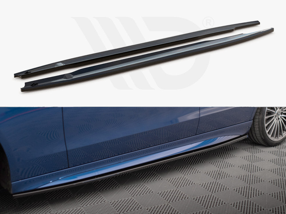 Mercedes C W206 AMG-Line & C43 side skirts diffusers, Maxton Design ABS kit