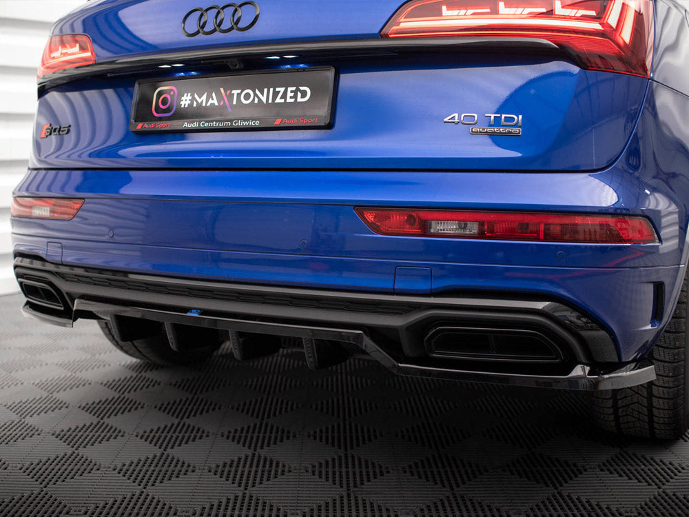 Audi Q5 S-Line Mk2 Facelift (2020+) Central Rear Splitter ABS Diffuser