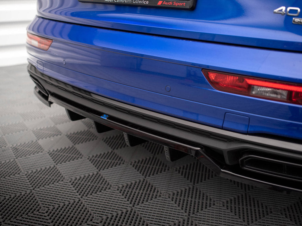 Audi Q5 S-Line Mk2 Facelift (2020+) Central Rear Splitter ABS Diffuser
