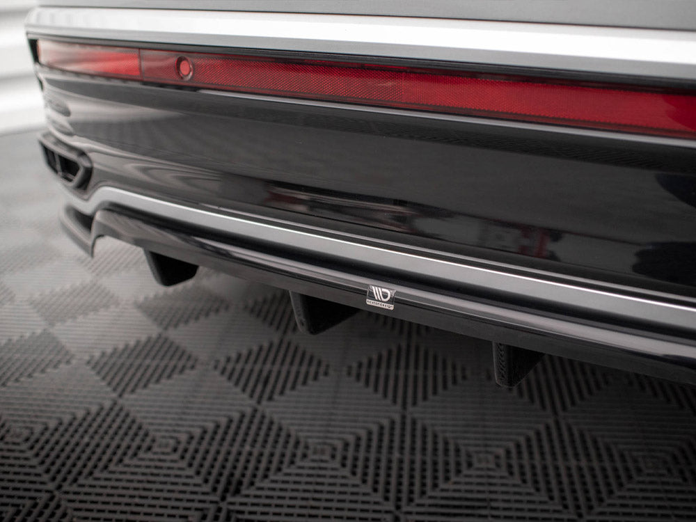 VW Taigo R-Line Mk1 rear splitter - Maxton Design Vertical Bars ABS gloss black
