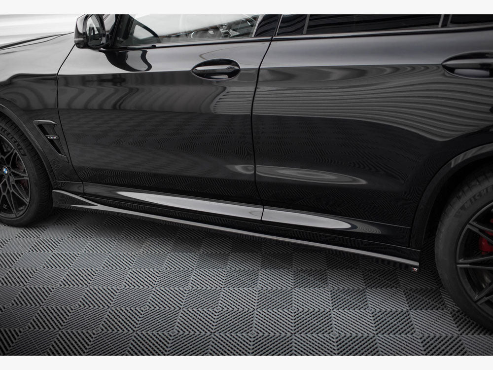 BMW X3 M F97 & F97 Facelift Side Skirts Diffusers - Maxton Design Gloss Black