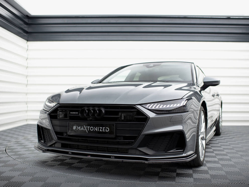 Audi A7 C8 & S7 C8 Front Splitter V.2 - Maxton Design Gloss Black