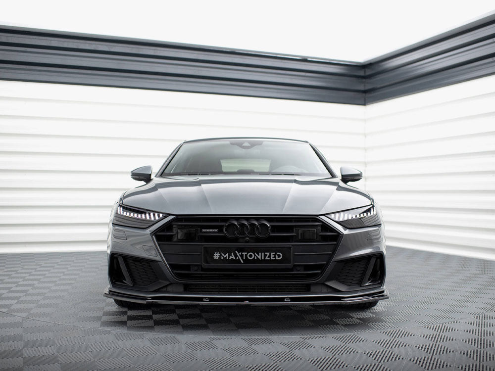 Audi A7 C8 & S7 C8 Front Splitter V.2 - Maxton Design Gloss Black