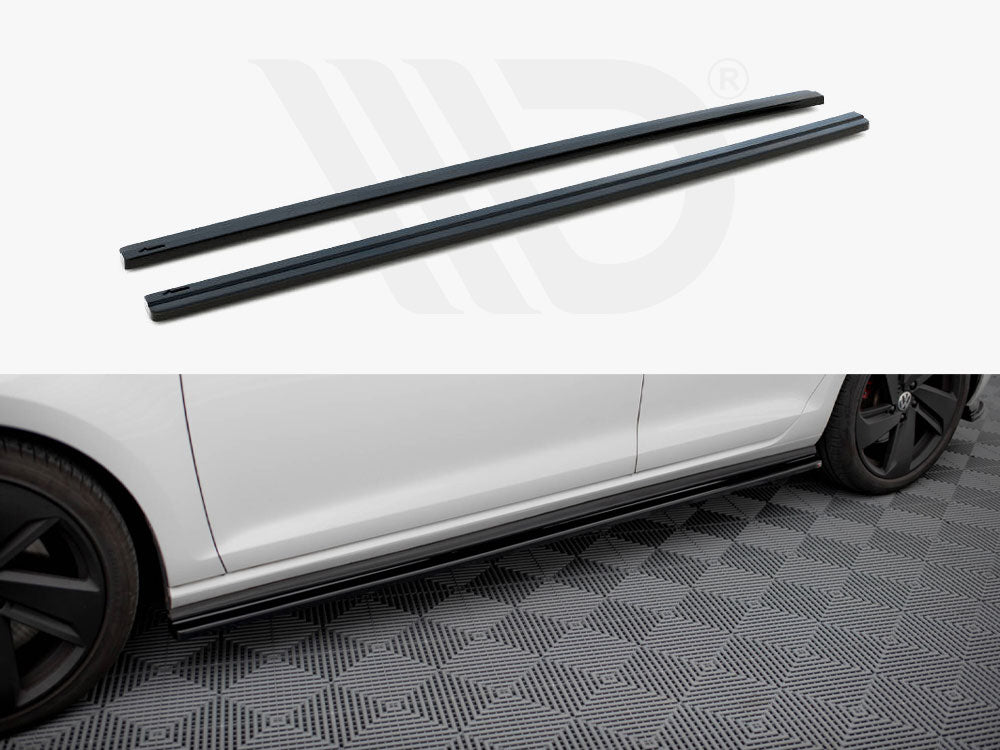 VW Golf 7.5 GTI (2017-2020) Maxton Design Gloss Black Side Skirts Diffusers