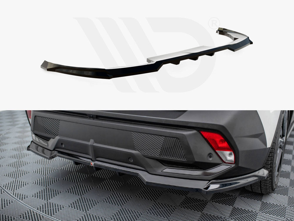 Peugeot 408 Mk1 (2022+) Maxton Design Central Rear Splitter, Gloss Black ABS