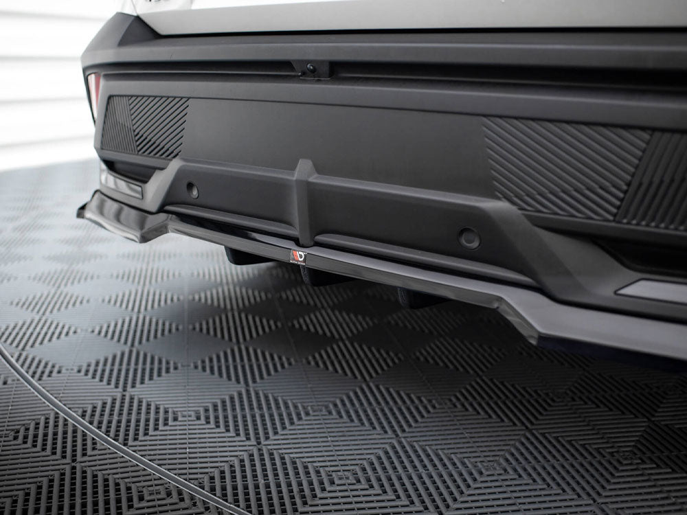 Peugeot 408 Mk1 (2022+) Maxton Design Central Rear Splitter, Gloss Black ABS