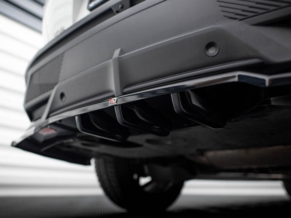 Peugeot 408 Mk1 (2022+) Maxton Design Central Rear Splitter, Gloss Black ABS