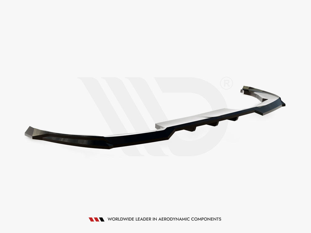Peugeot 408 Mk1 (2022+) Maxton Design Central Rear Splitter, Gloss Black ABS