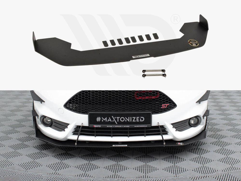 Fiesta MK7 ST Facelift (2017-2020) Maxton Design ABS Front Racing Splitter with Wings