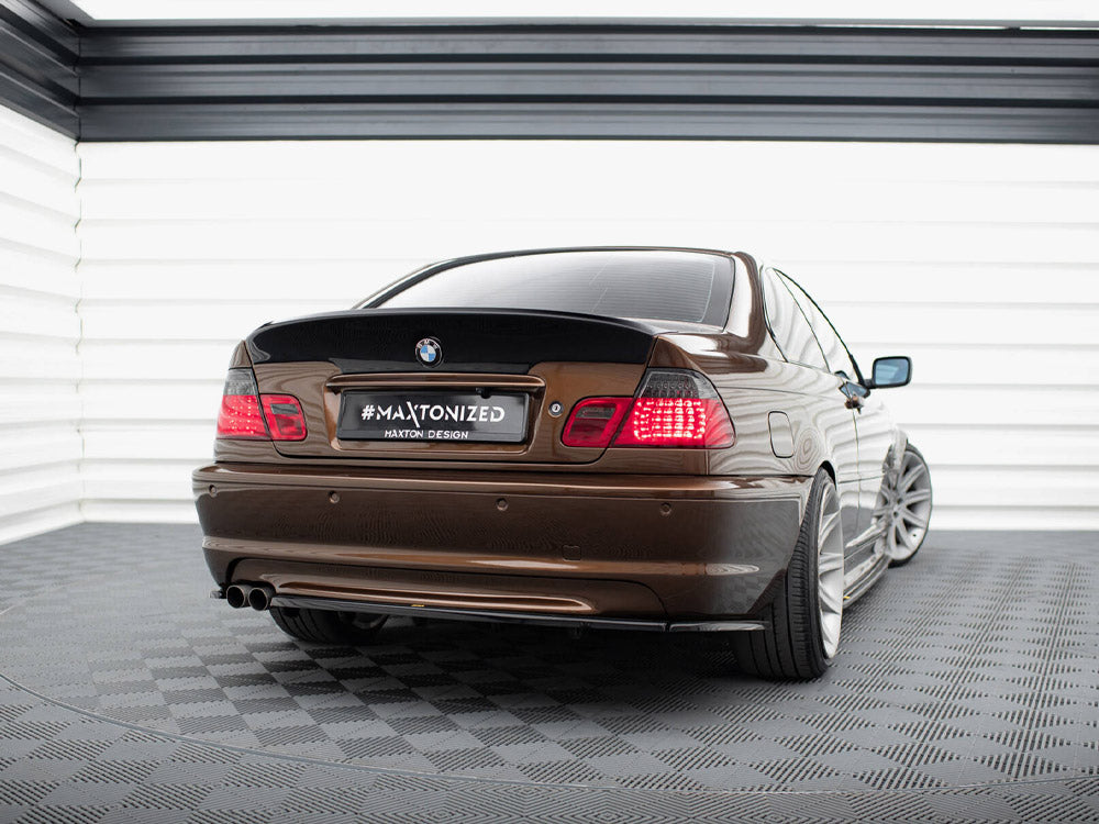 BMW E46 M-Pack Coupe rear side splitters, Maxton Design gloss black ABS