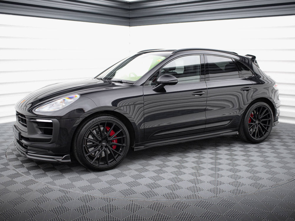 Porsche Macan T GTS Mk1 Facelift 2 (2021+) Maxton Design Gloss Black Side Skirts Diffusers