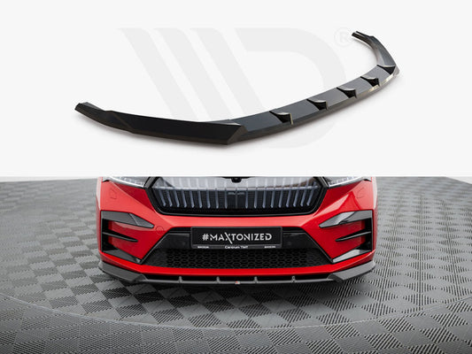 Skoda Enyaq Coupe iV RS (2022+) front splitter, Maxton Design gloss black