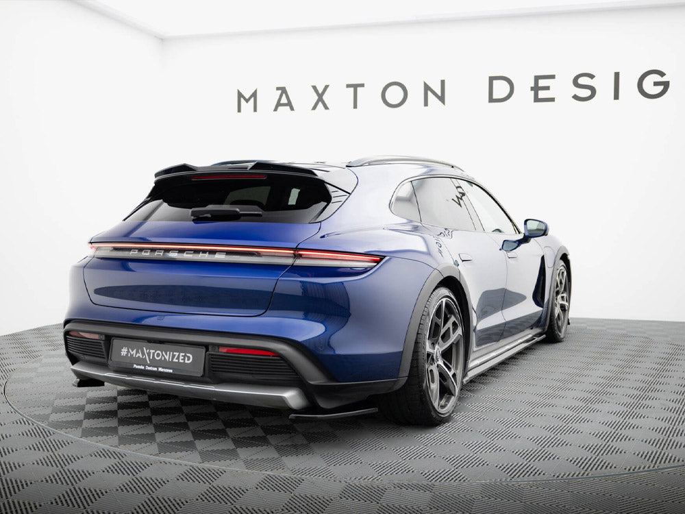 Porsche Taycan Cross Turismo 4S rear side splitters, Maxton Design gloss black