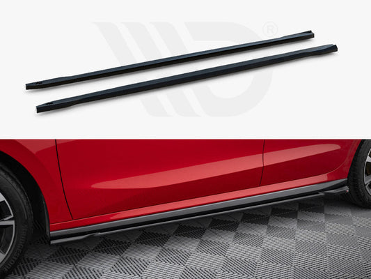 Skoda Fabia Monte Carlo Mk4 (2021+) Maxton Design Gloss Black Side Skirts Diffusers