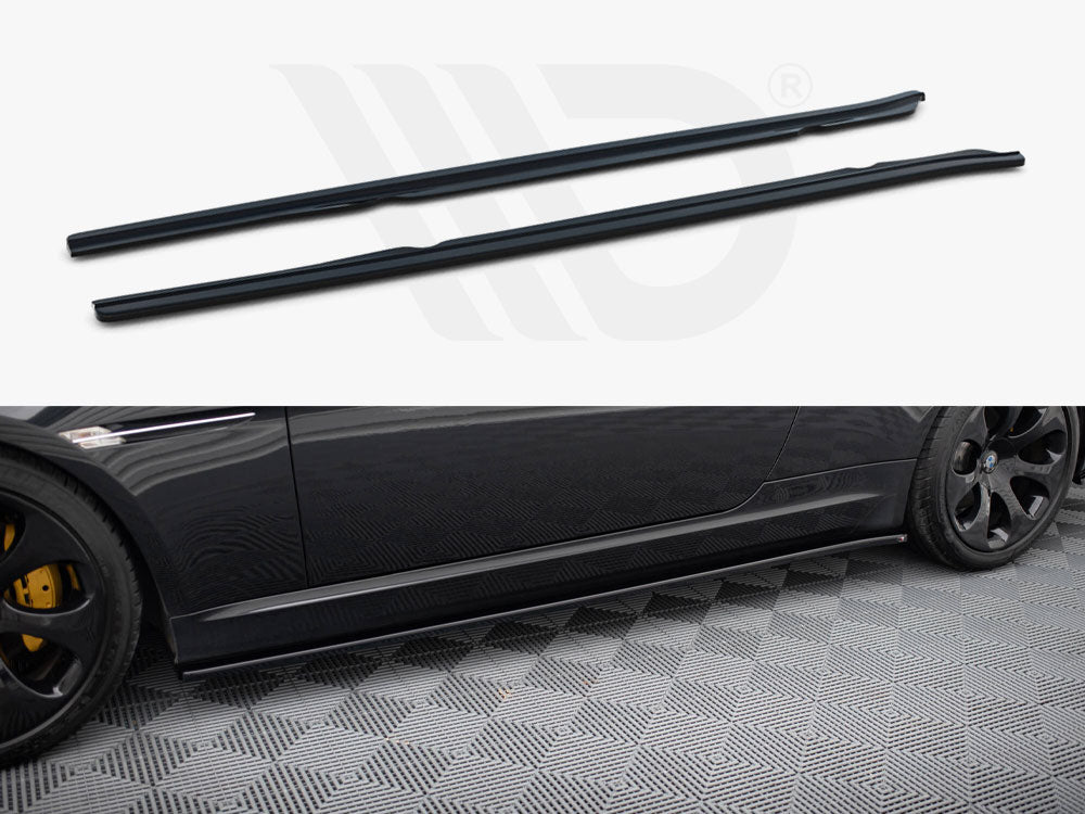 BMW 6 E63 E64 Side Skirts Diffusers Maxton Design Gloss Black ABS