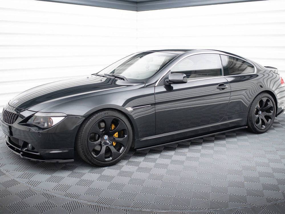 BMW 6 E63 E64 Side Skirts Diffusers Maxton Design Gloss Black ABS