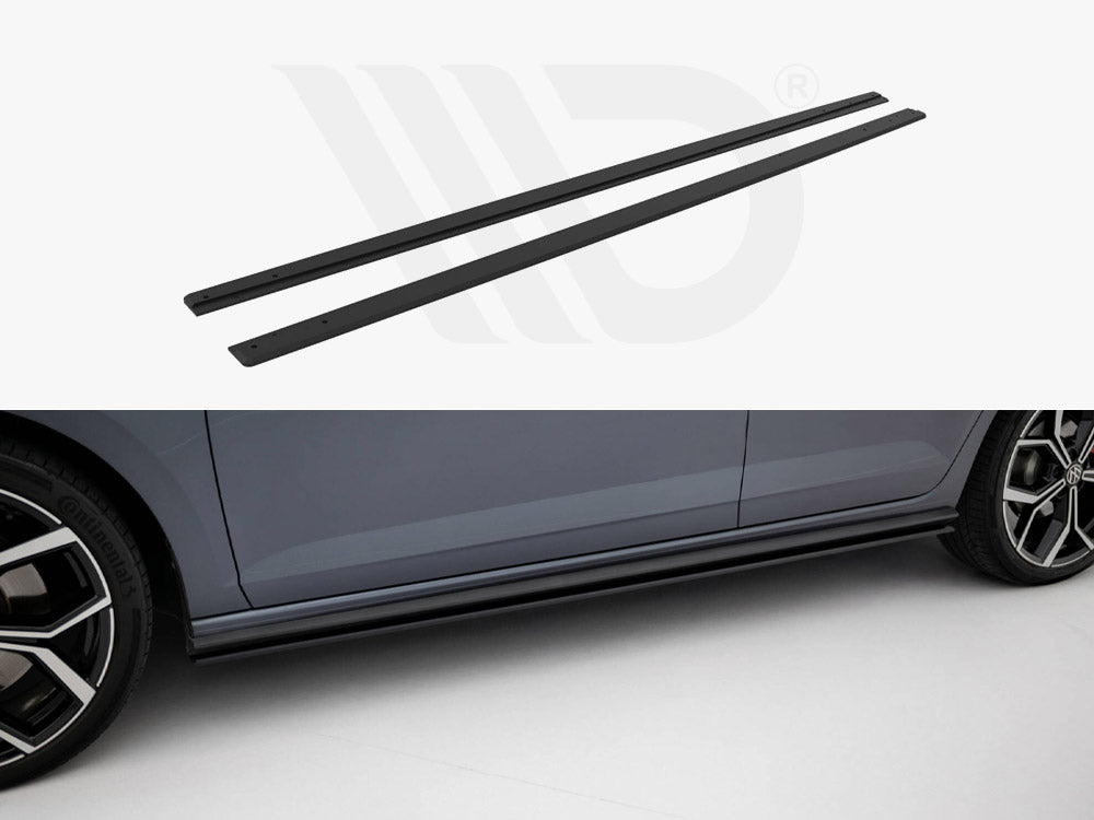 VW Polo GTI Mk6 Facelift 2021+ Maxton Design Street PRO Side Skirts, 10mm ABS