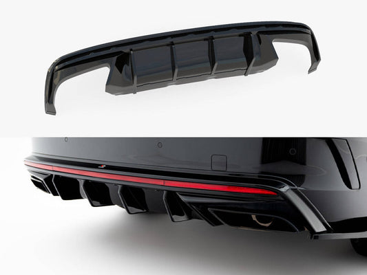 Skoda Octavia RS Mk4 Facelift 2024 rear valance - Maxton Design gloss black diffuser
