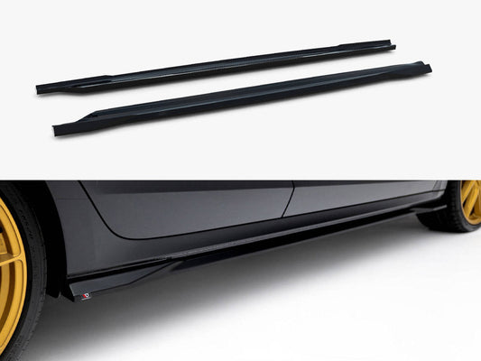 Skoda Octavia RS Mk4 Facelift 2024 side skirts, Maxton Design V.1, gloss black