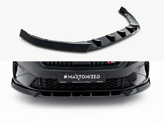 Skoda Octavia RS Mk4 Facelift 2024 front splitter V.2, Maxton Design ABS