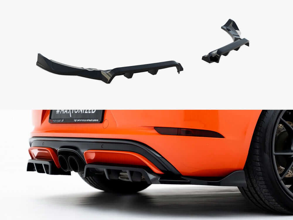 Porsche 718 Cayman GTS 982c Rear Splitter - Maxton Design Vertical Bars
