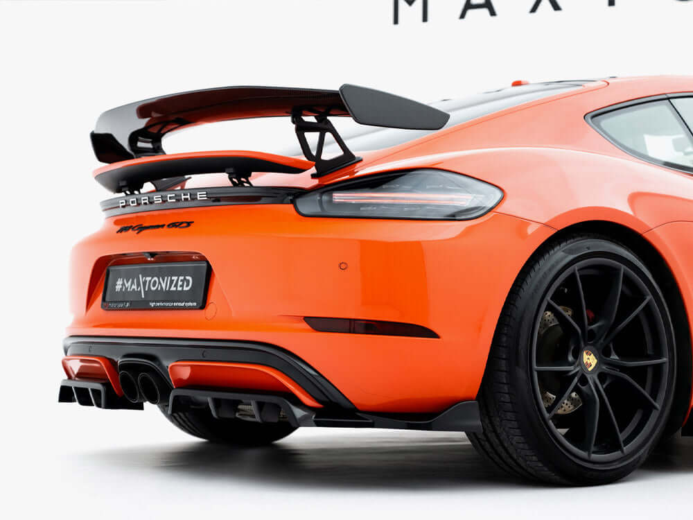 Porsche 718 Cayman GTS 982c Rear Splitter - Maxton Design Vertical Bars