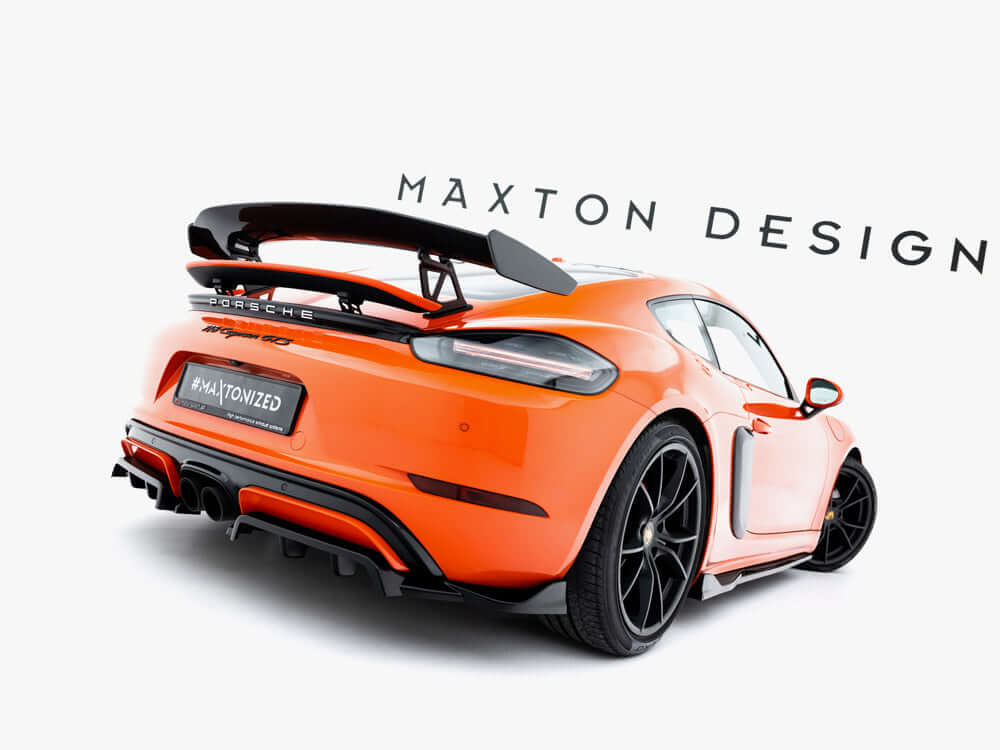 Porsche 718 Cayman GTS 982c Rear Splitter - Maxton Design Vertical Bars