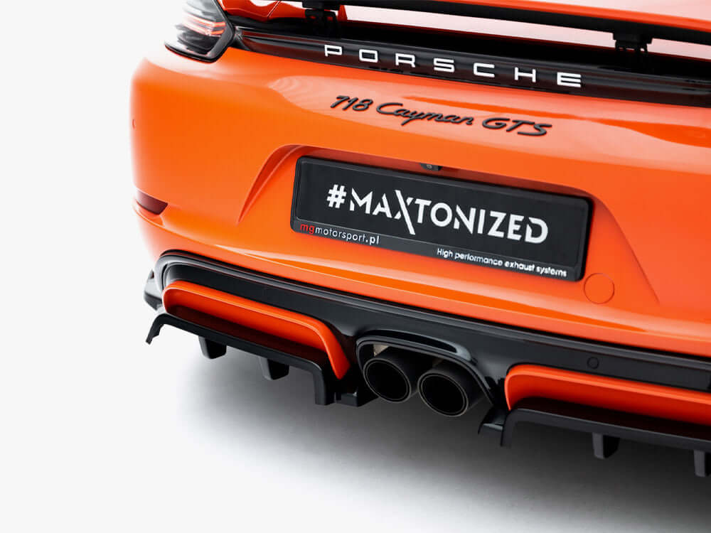 Porsche 718 Cayman GTS 982c Rear Splitter - Maxton Design Vertical Bars