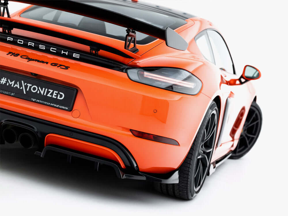 Porsche 718 Cayman GTS 982c Rear Splitter - Maxton Design Vertical Bars