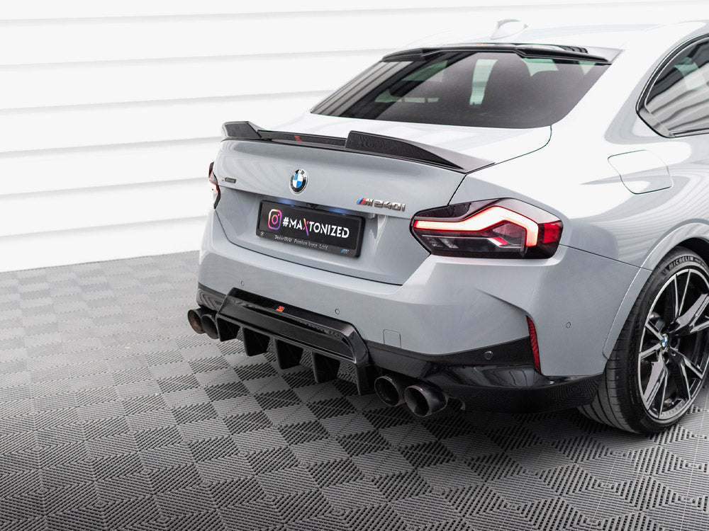 BMW M240i Coupe G42 rear valance - Maxton Design gloss black diffuser